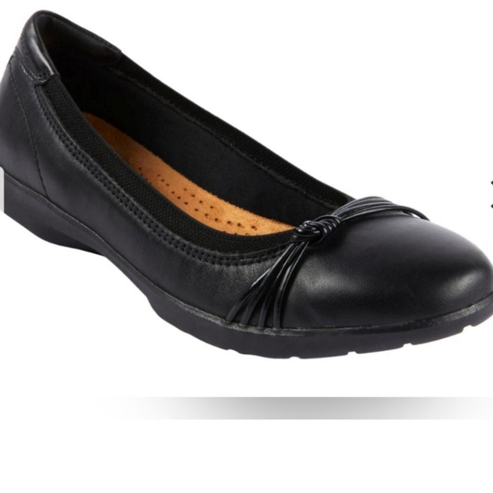 Clarks Collection Meadow Rae Leather Ballerina Flats